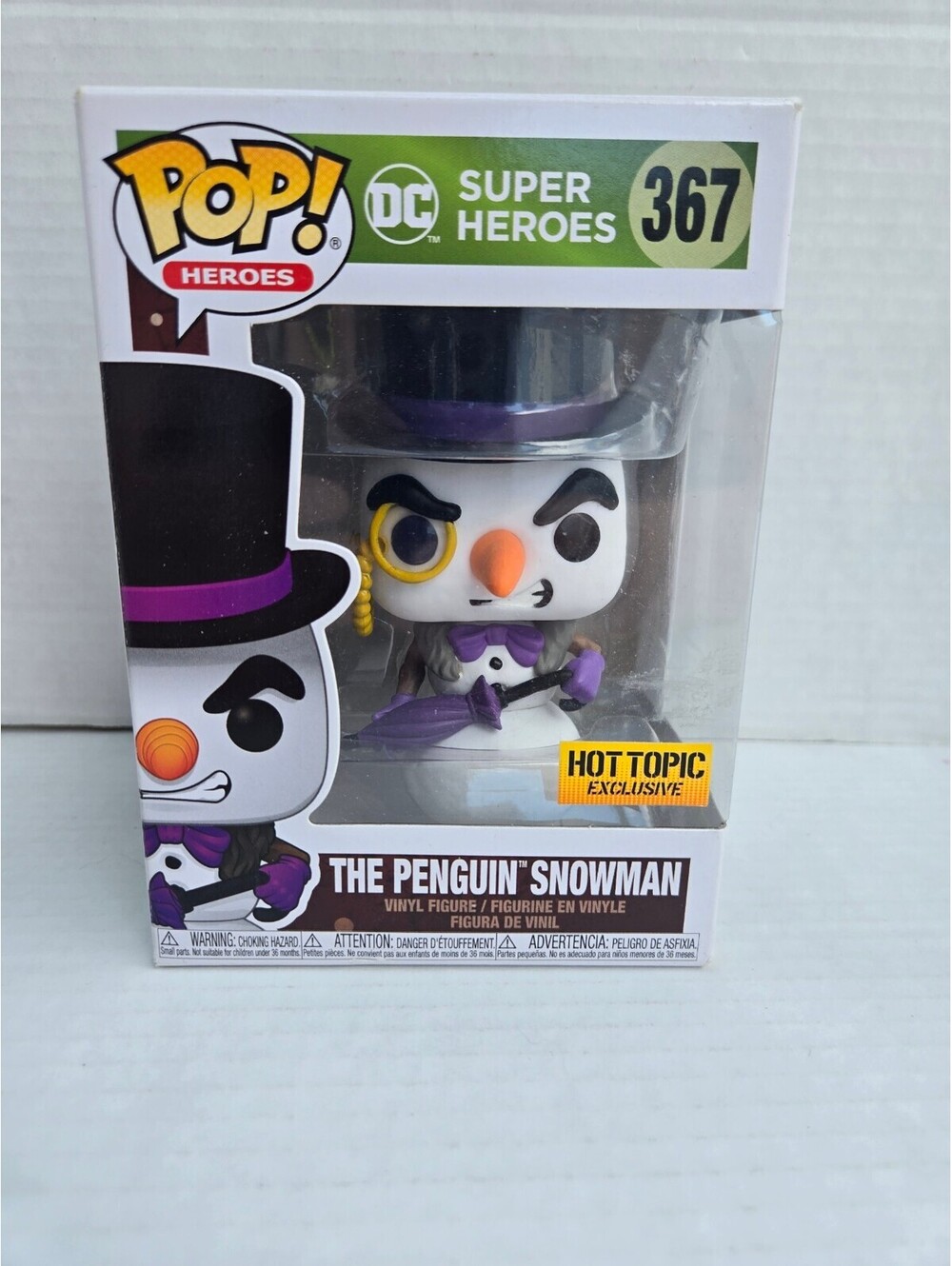 Funko Pop! DC The Penguin Snowman Vinyl Figure #367 HotTopic Exclusive Vaulted